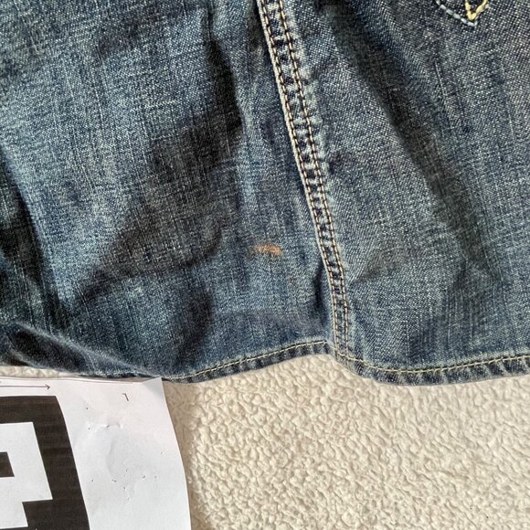 Vintage Guess Denim Maxi Skirt Size 28 Embroidery Floral Pockets Y2K Western - Picture 14 of 14